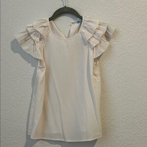 ANTONIO MELANI Cream Ruffle Sleeve Blouse